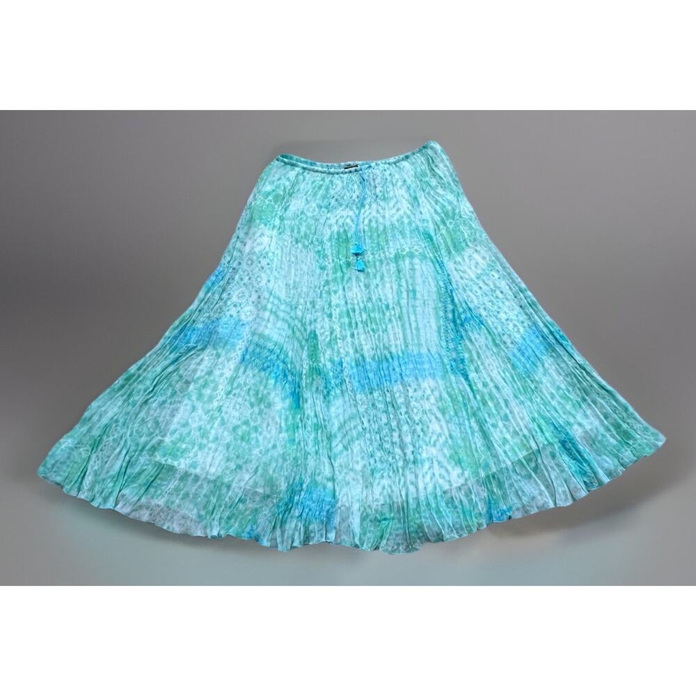 RUBY RD Womens 18W Skirt Mint Green White Watercolor Boho Festive Chiffon Fairy